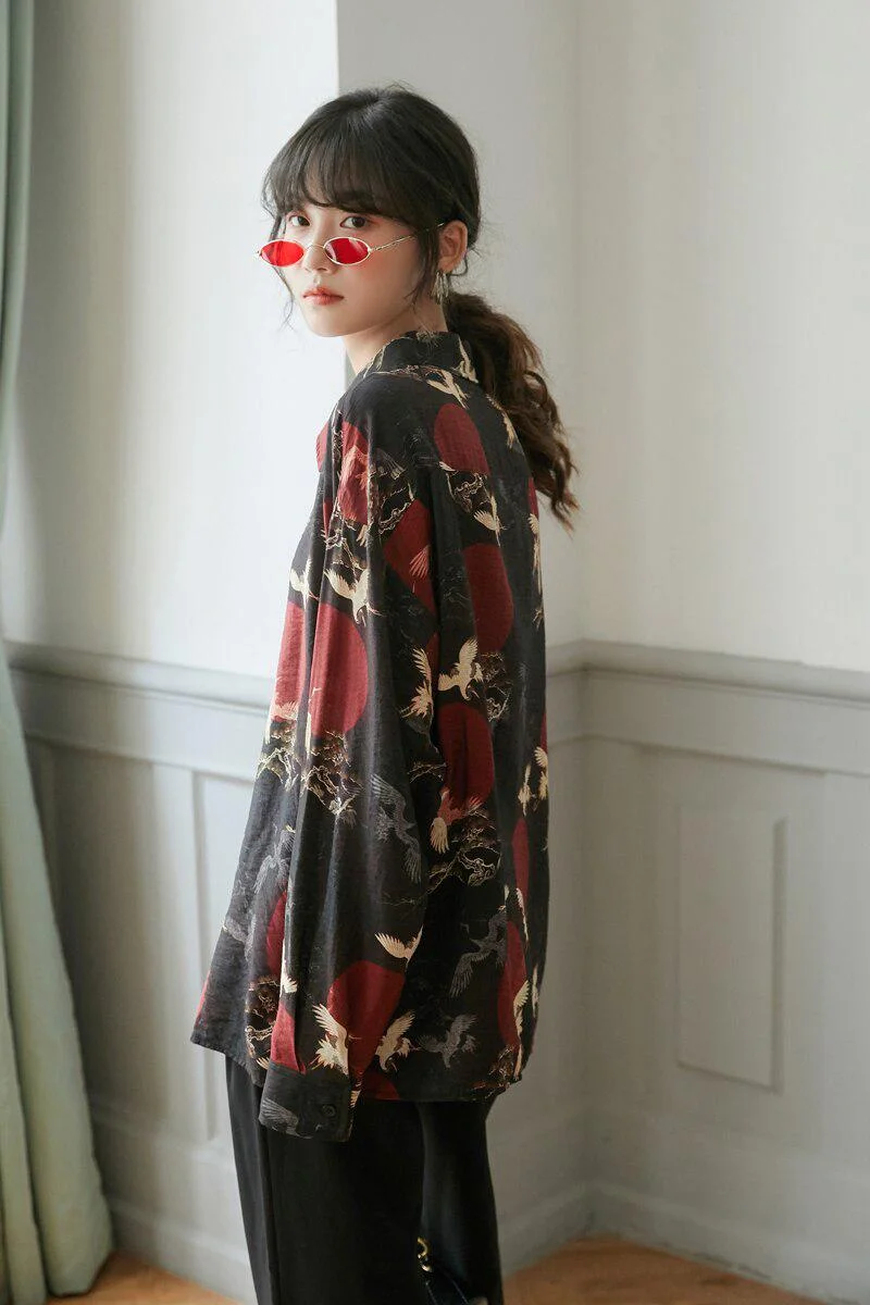 Brownm Pattern Long Sleeve Shirt