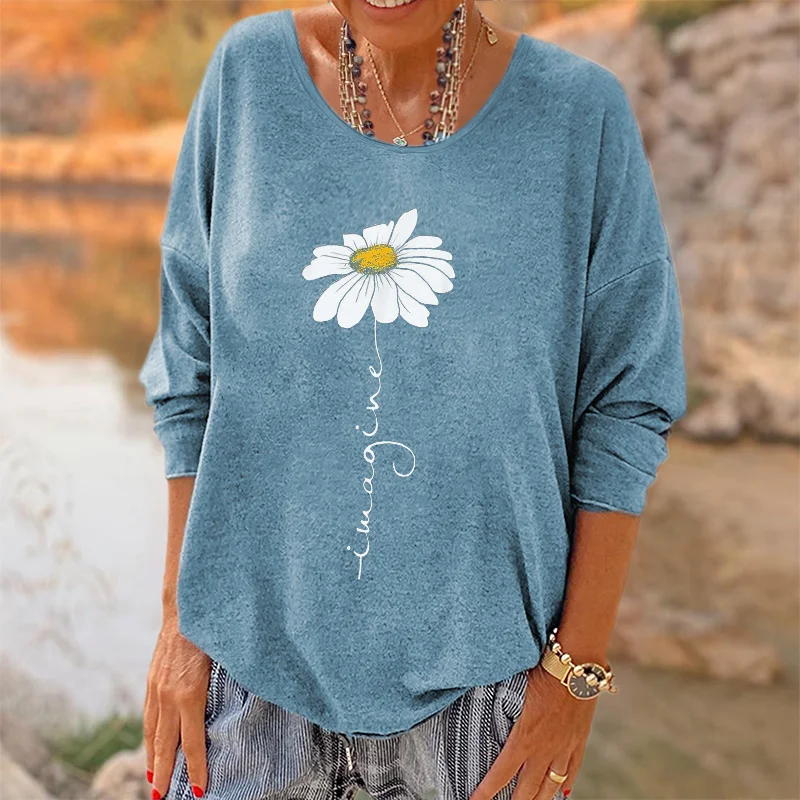 Imagine Little Daisy Printed Hippie Long Sleeves T-shirt