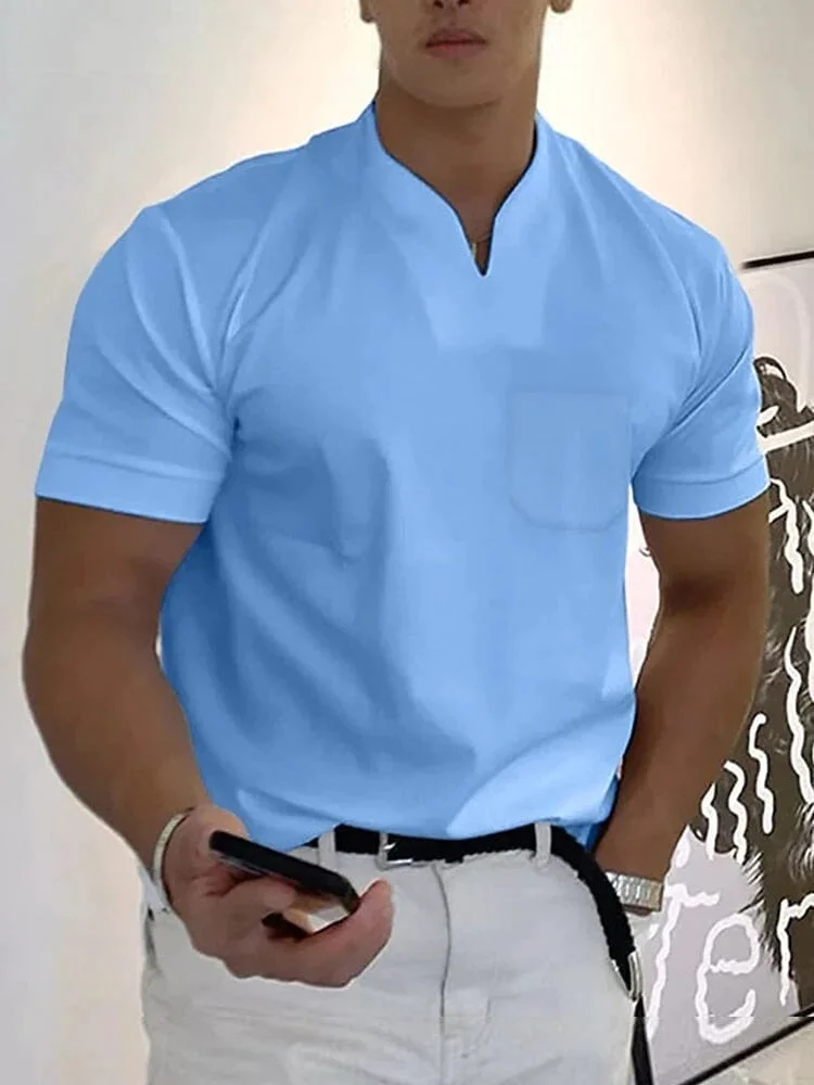 Loose V Neck Short Sleeves T-Shirt QueenFunky
