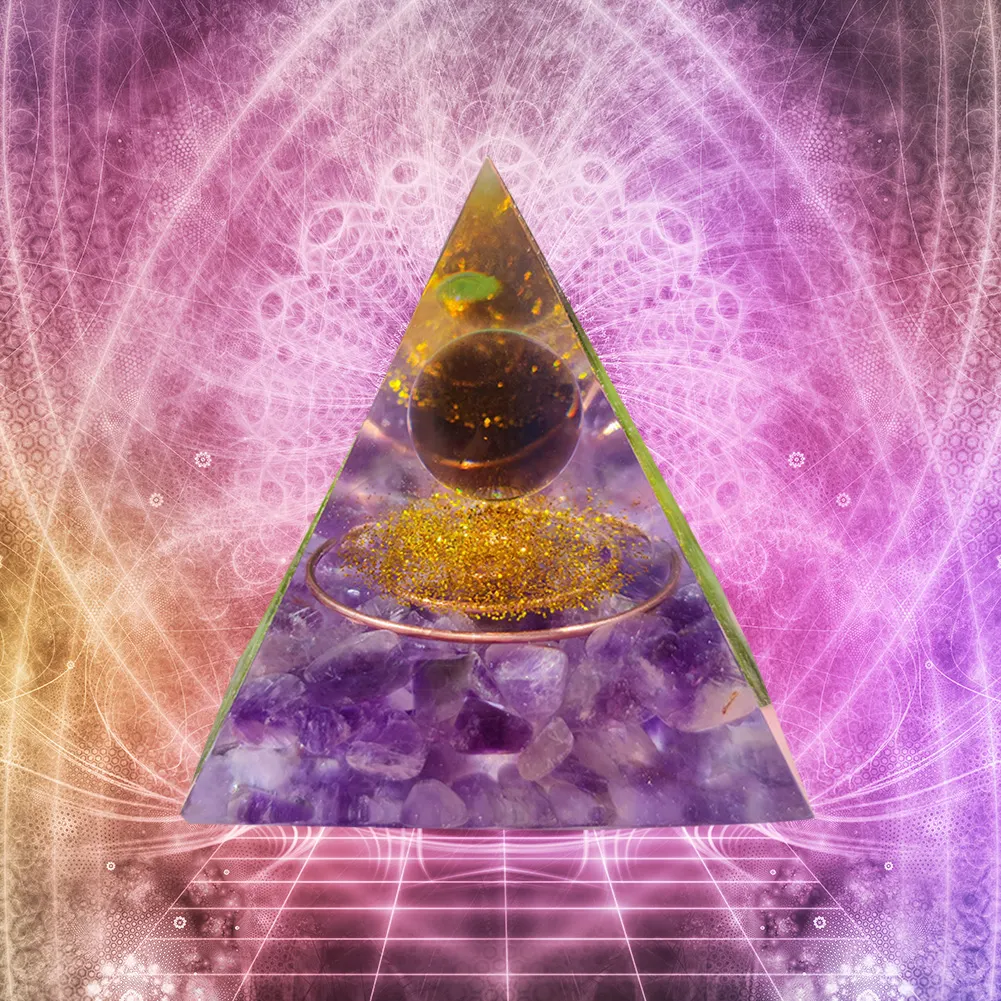 5cm Natural Stone Orgonite Pyramid Healing Crystals Orgone Energy Generator