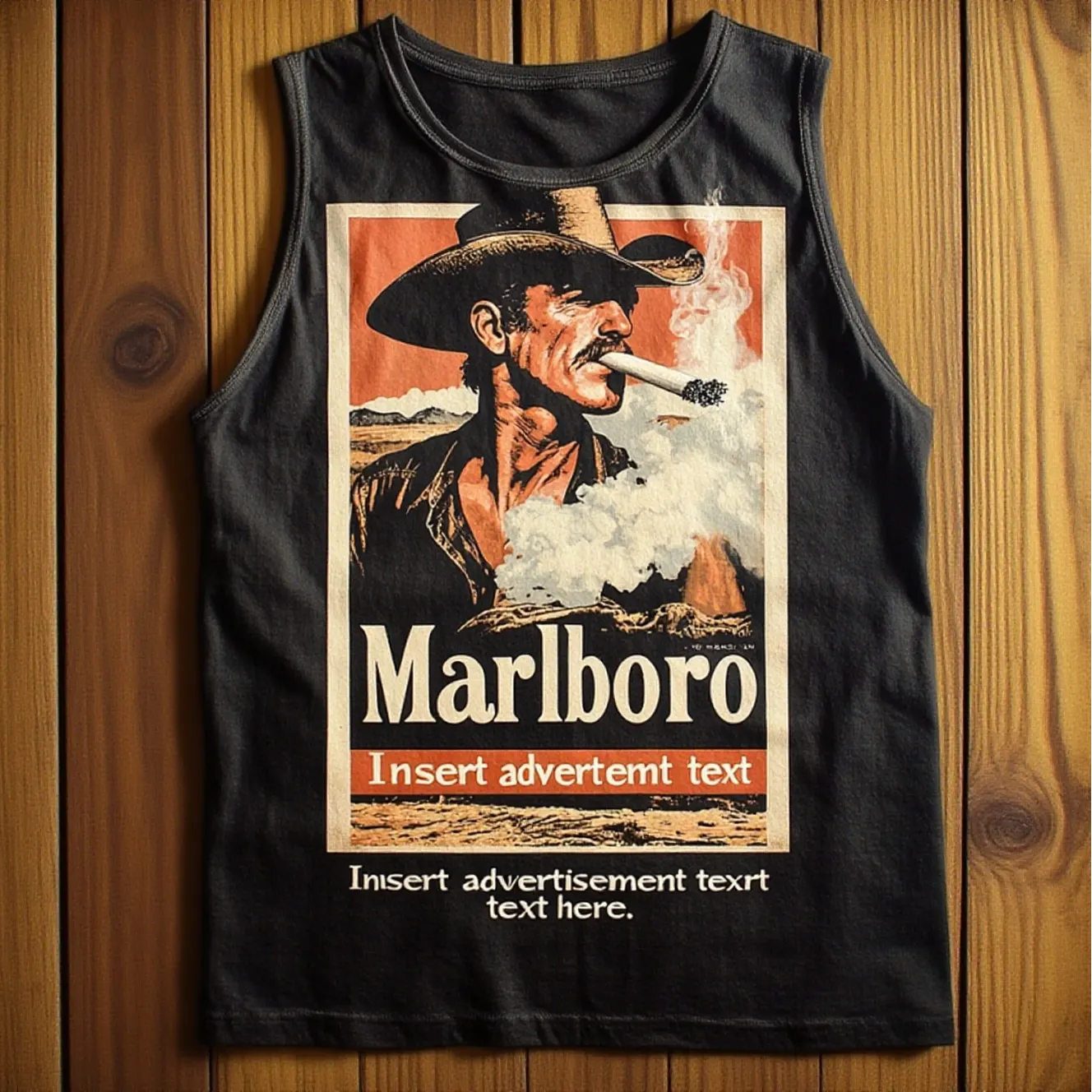 Vintage Cowboy Graphic Tank Top For Men