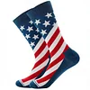 Unisex 250th Anniversary American Flag Color Block Striped Star Mid-Calf Socks by Inlyline