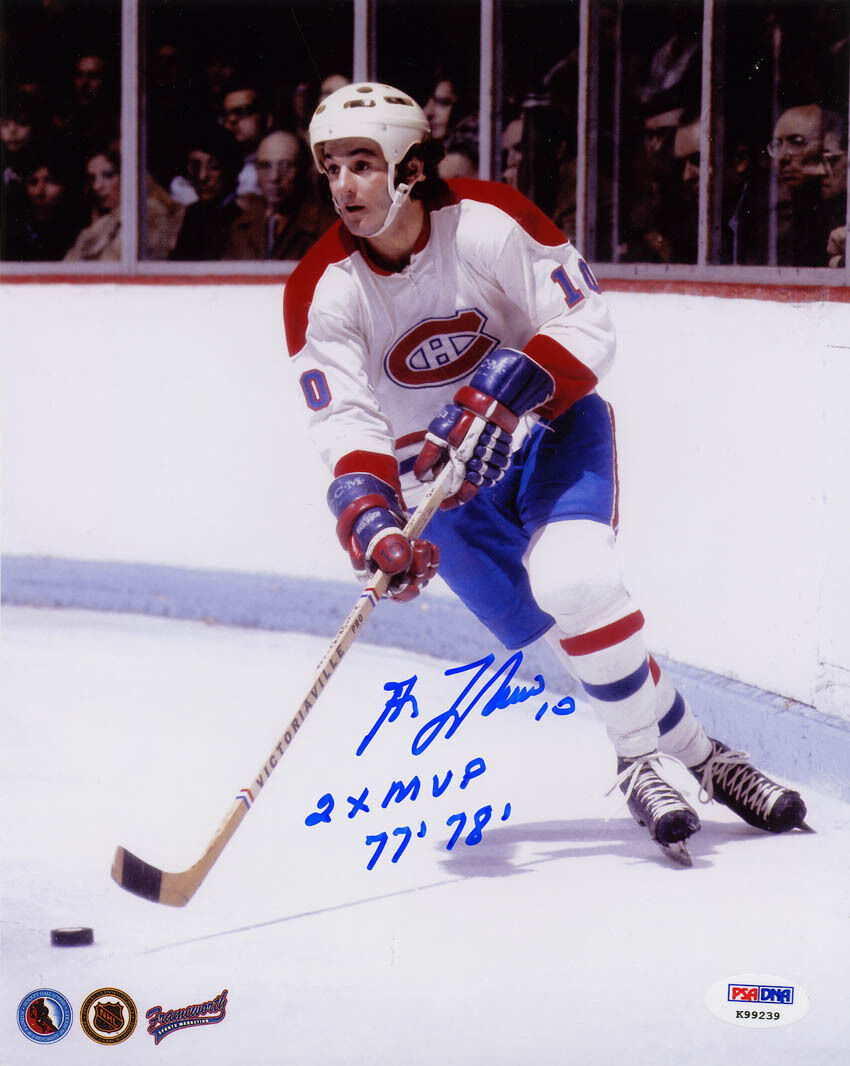 Guy Lafleur SIGNED 8x10 Photo Poster painting Montreal Canadiens + MVP PSA/DNA AUTOGRAPHED