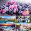 (Grande Taille) Fleurs - Compl&egrave;te Rond Diamant Peinture 60X30CM