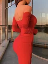 Solid Color Long Sleeves Sexy Mini Dress
