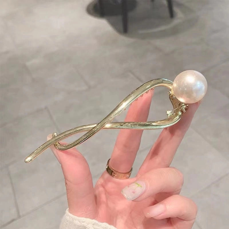 Antique Fashion Flower Twist Clip Crystal Butterfly Pearl Hairpin Cyber Celebrity Frog Buckle Back Head Spring Clip