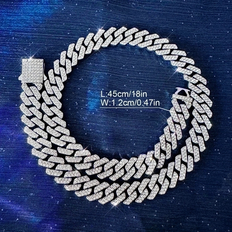 Hip-hop Exaggerated Rock Necklace Alloy Inlay Rhinestones Men’s Pendant Necklace