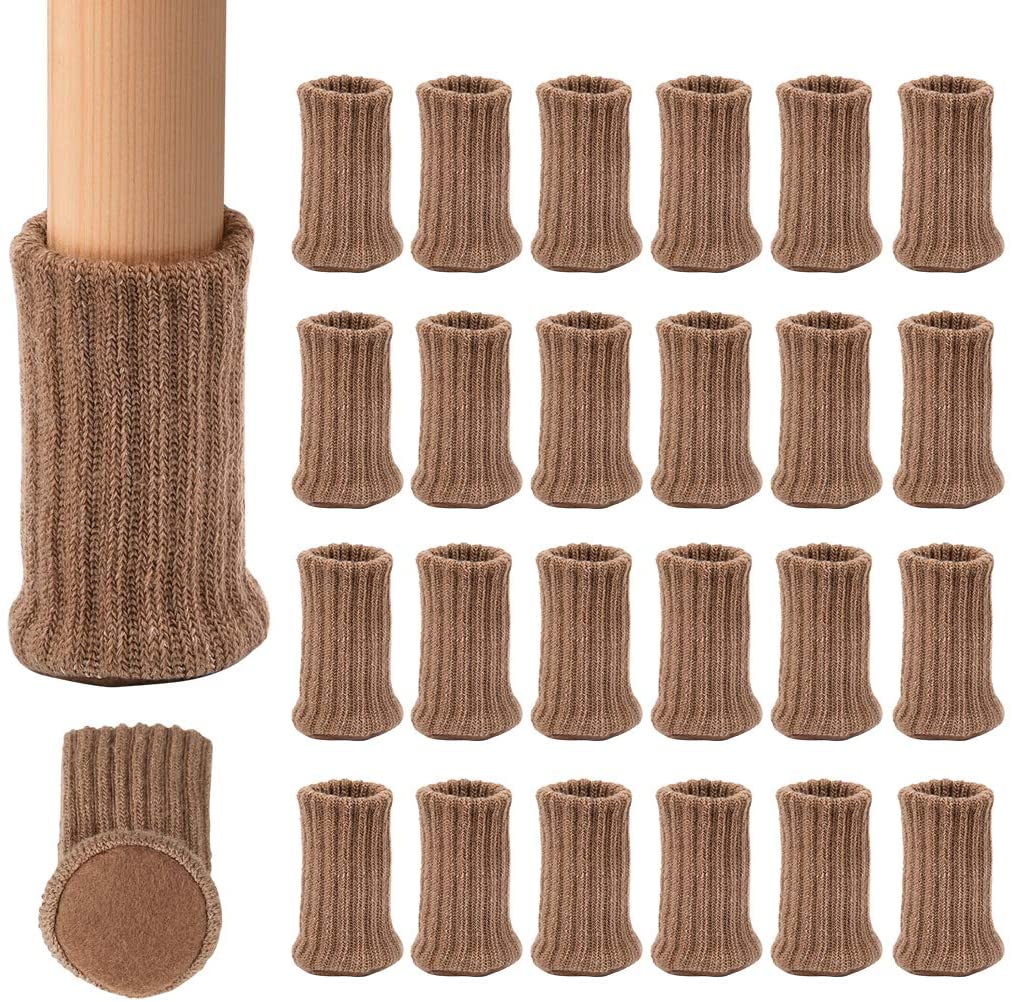 Letclo™ 24pcs Furniture Pads High Elastic Floor Protectors Chair Leg Feet Socks Covers Furniture Caps Set letclo Letclo