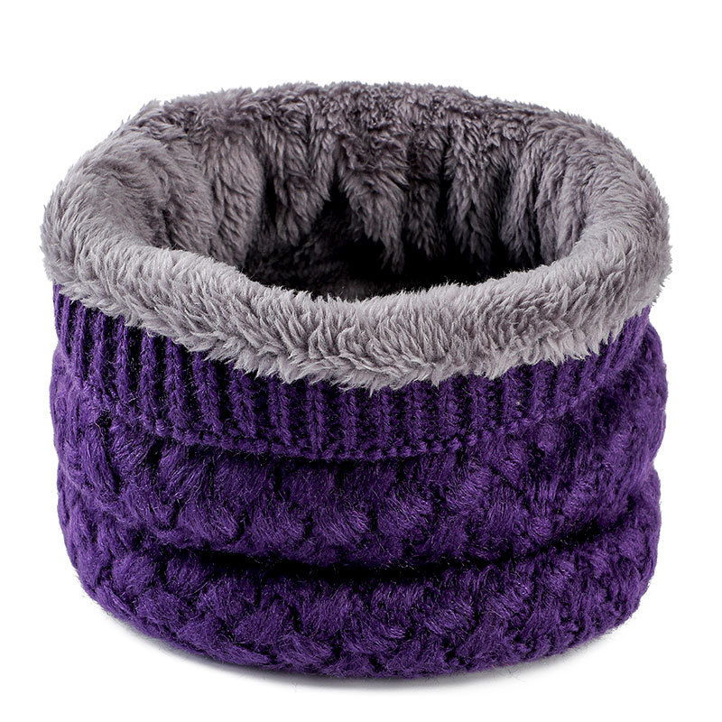 

Men Warm Scarf Thickened Knitted Neck Cover Scarf, Purple, 501 Original