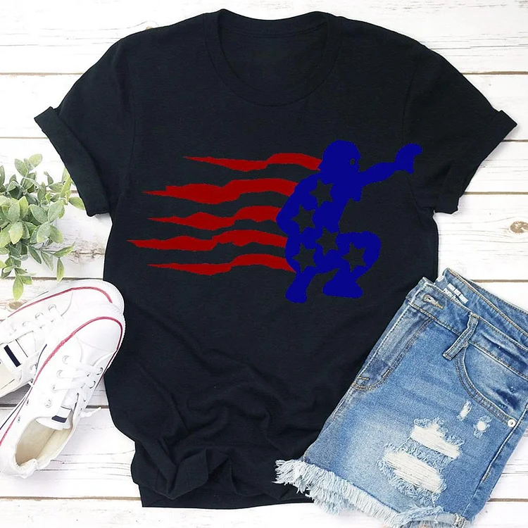 Independence Day Boy Flag T-shirt Tee-Annaletters