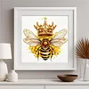 Golden Crown Bumble Bee Glass Bead Partial 11CT DIY Stamped Cross Stitch Kits for Beginners Adults Home Decor Cross Stitch Art and Crafts Kits 14.04x14.04in tapestrymarket