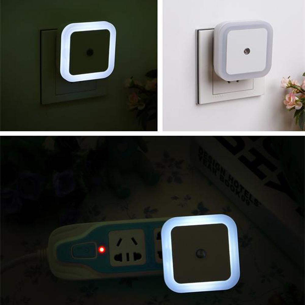 

Mini LED Light Sensor Control Night Light Square Bedroom Lamp EU  Plug, Yellow, 501 Original