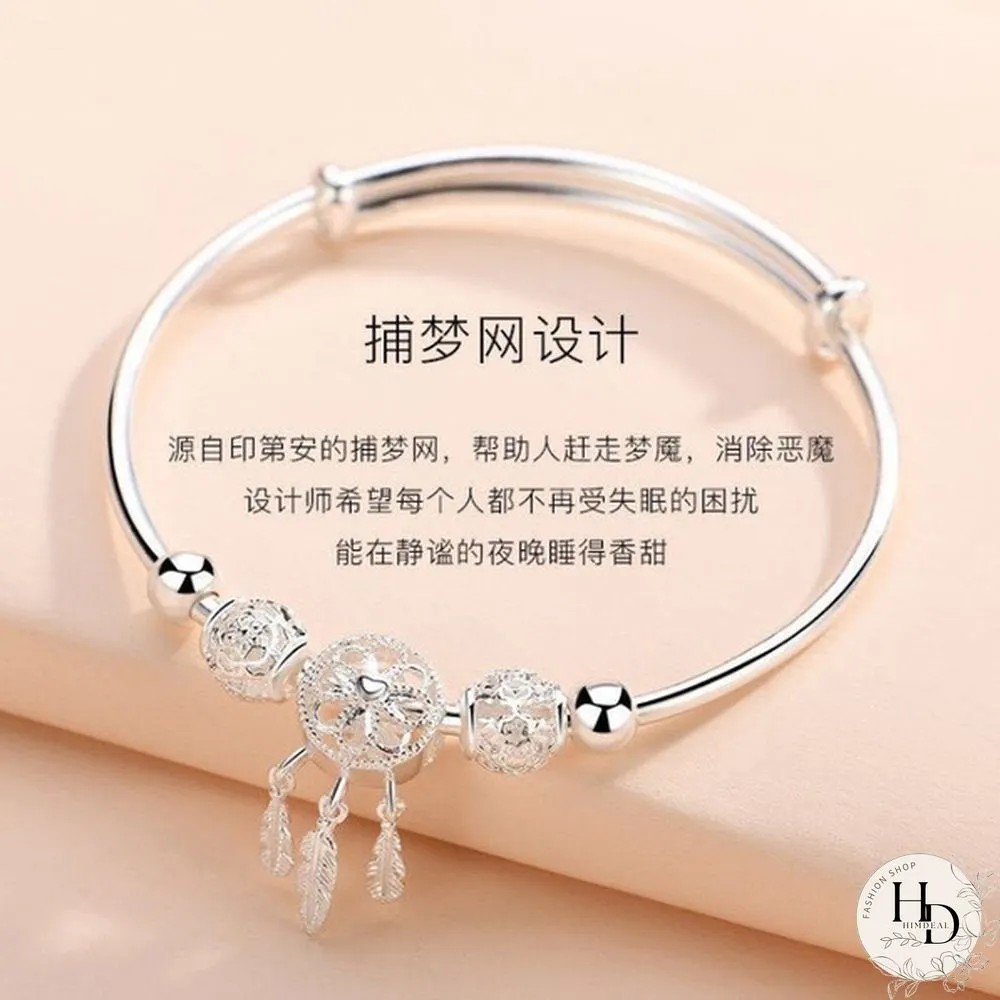 925 Sterling Silver Charm Bracelet Women Dream catcher Bracelet Silver Jewelry Accessories