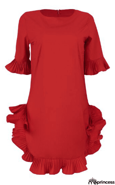 Ruffle Hem Mini Dress