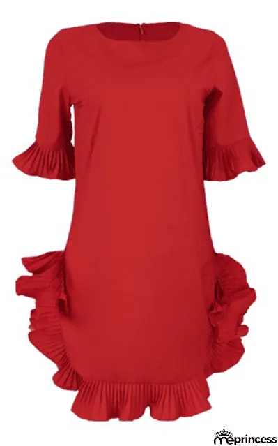 Ruffle Hem Mini Dress