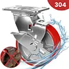 [US Local Warehouse] 5 Inch Caster Wheels Total Capacity 4000 Lbs Heavy Duty Casters with Brake Plate Casters for Trolleys Transport Materials Toolboxes
