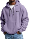 Men's Loose Waffle Half-Zip Hooded Sweatshirt