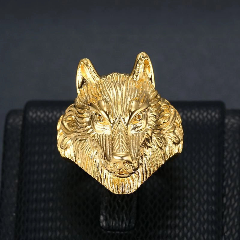 Hip-Hop Wolf Titanium Steel Men’s Rings