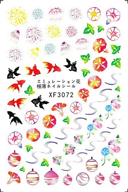 Under The Sea Nail Art Stickers Decoration Back Glue Self Adhesive Decal 3D Nail Sticker Manicure Tropical Fish Nail Design Foil