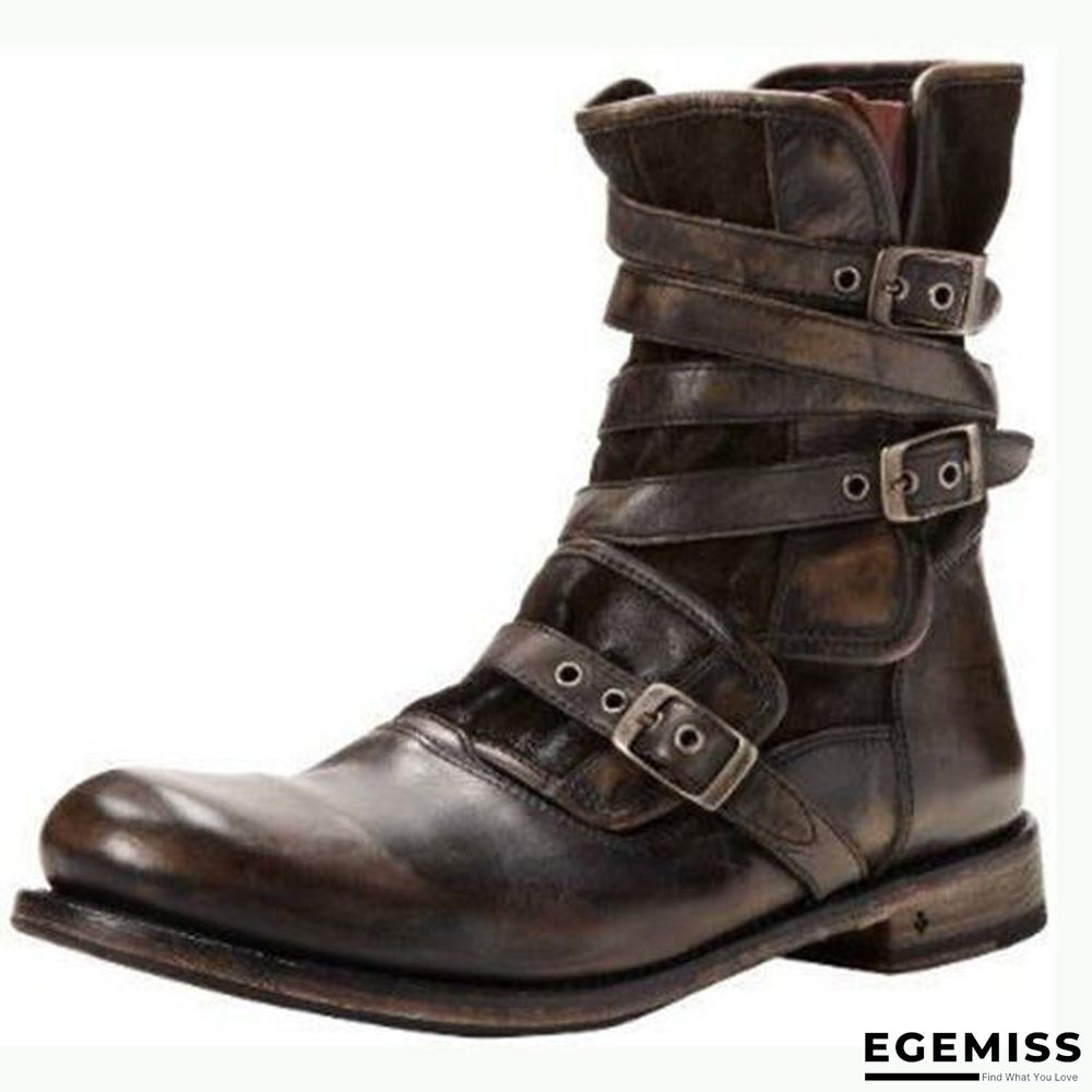 Men's Retro Multiple Buckle Retro Ankle Boots | EGEMISS