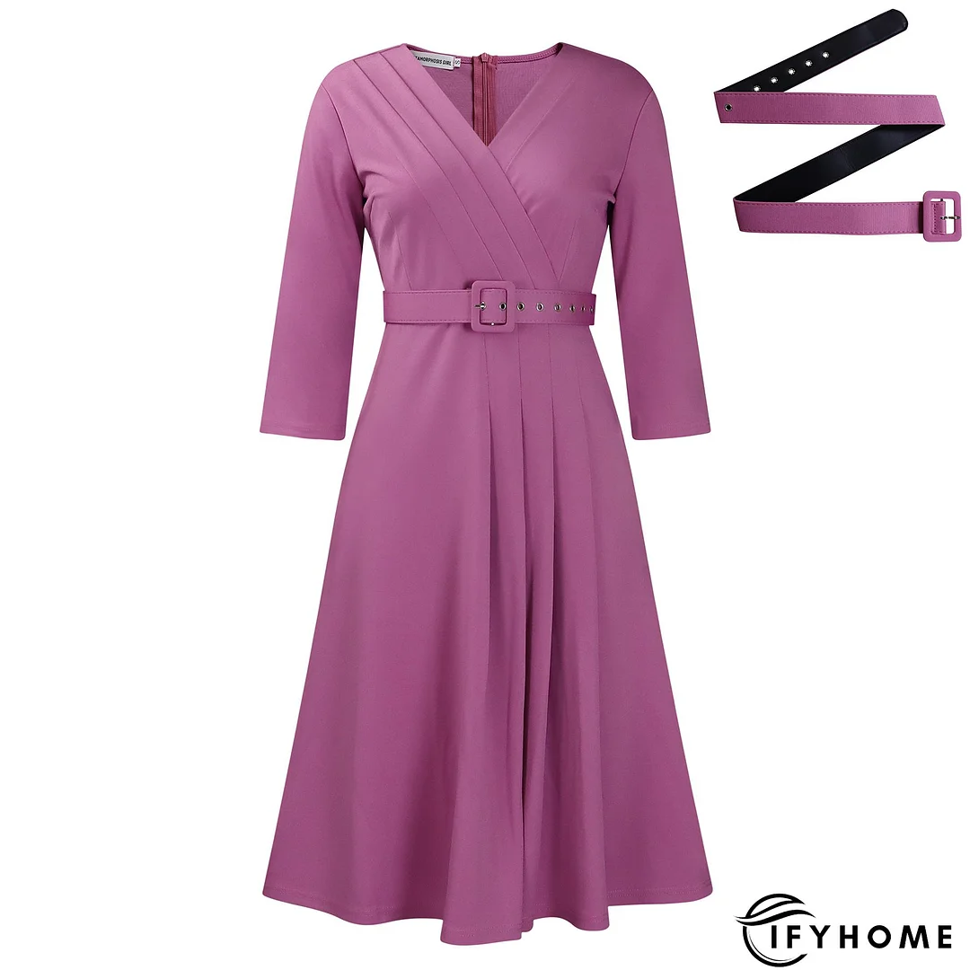 Plain Elegant Regular Fit Dress & Party Dress | IFYHOME
