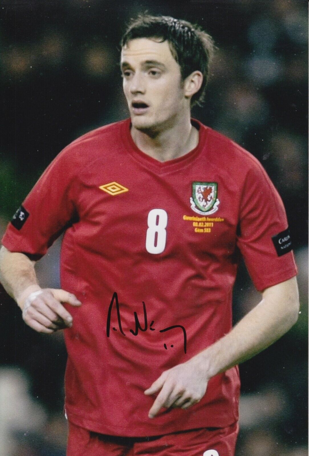 Andy King Hand Signed 12x8 Photo Poster painting - Wales Football Autograph.