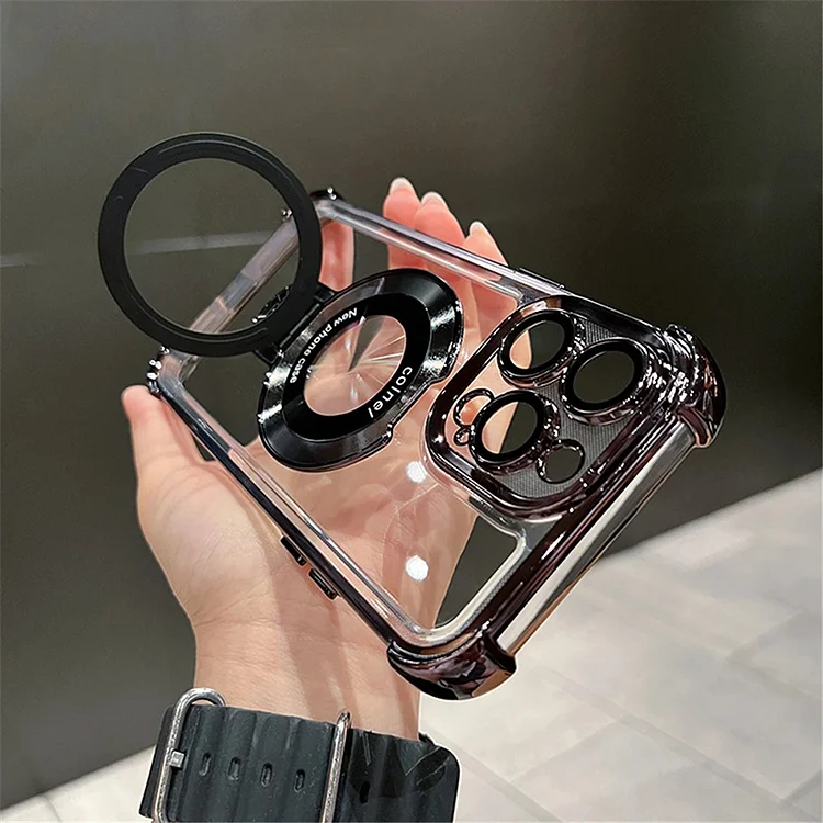 Four-corner Anti-fall Magnetic Bracket Phone Case For iPhone