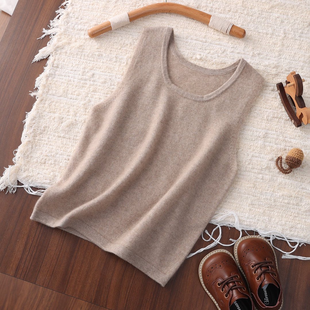 Kid's Sleeveless Round Neck Cashmere Vest REAL SILK LIFE