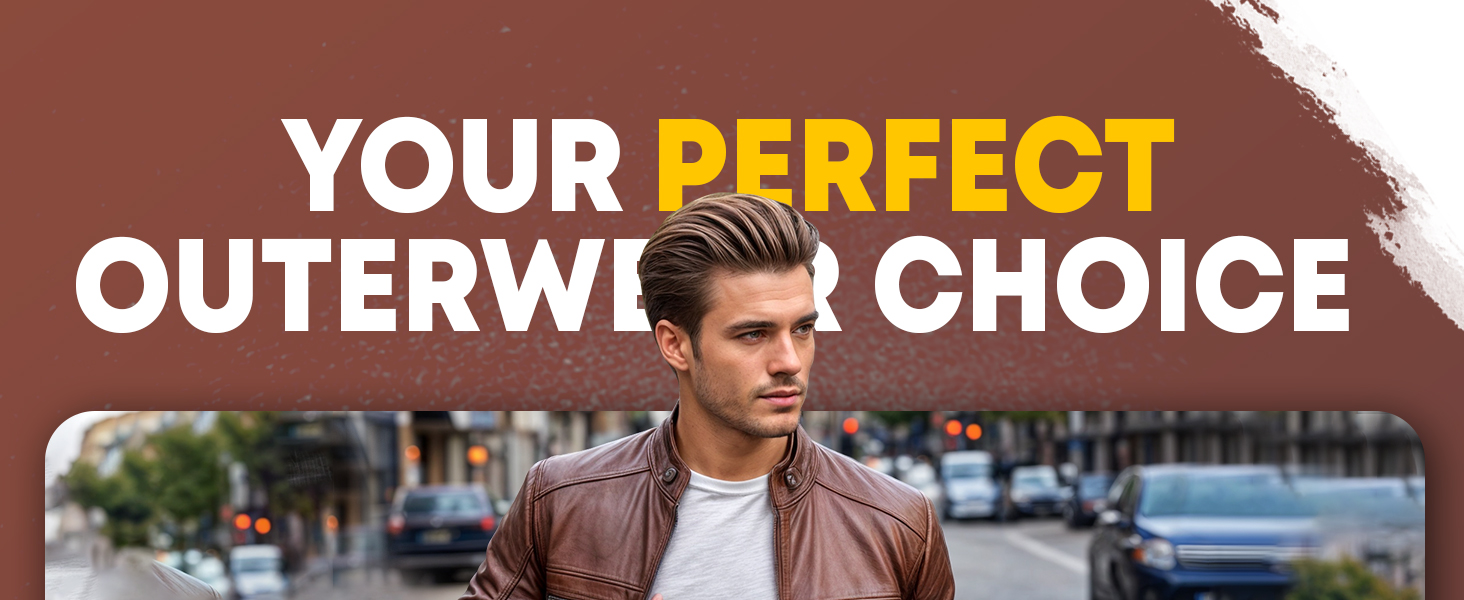 leather jacket brown cafe racer men slim coat biker real lambskin motorcycle moto outerwear