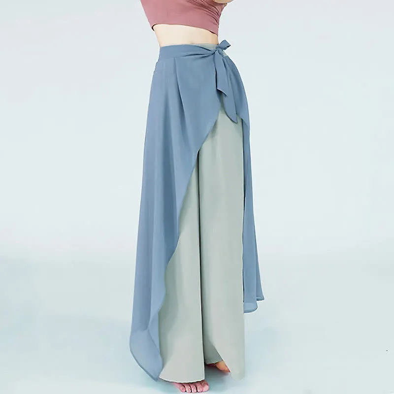 Vintage Lace Up Flowy Wide Leg Casual Pants