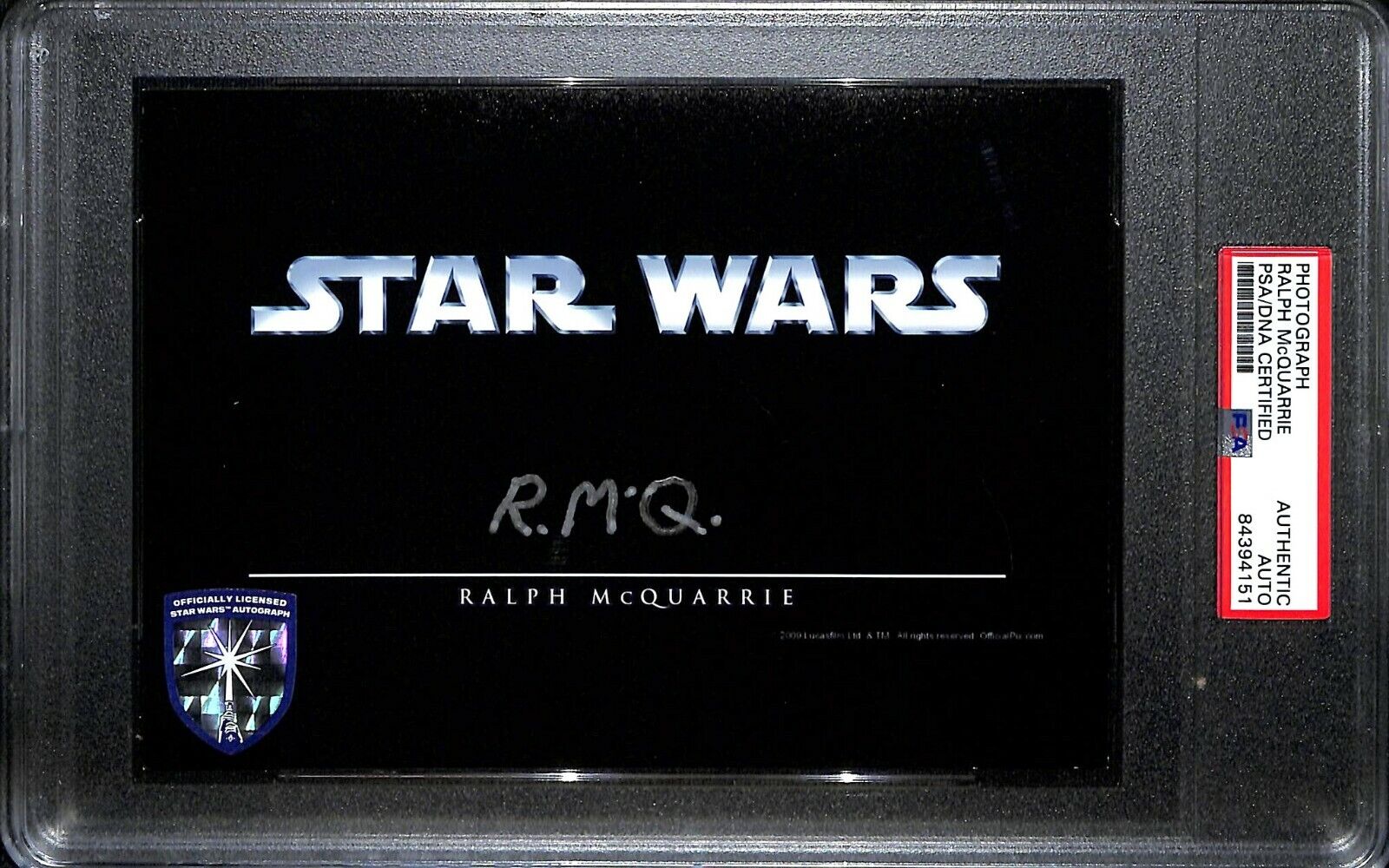 RALPH McQUARRIE Signed Auto STAR WARS 5x7 Official Pix Photo Poster painting PSA/DNA SLABBED