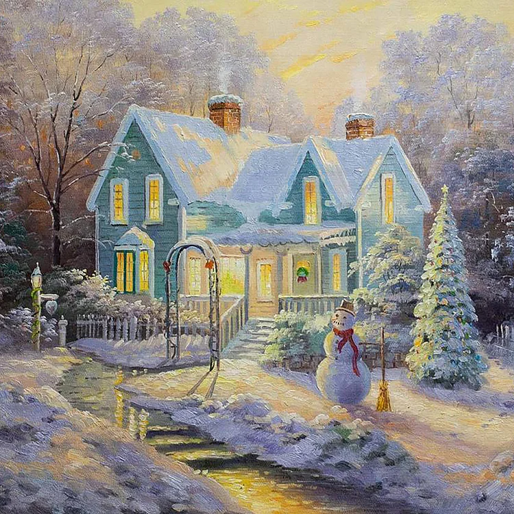 Snow Scene - Full Round - Diamond Painting(30*30cm)