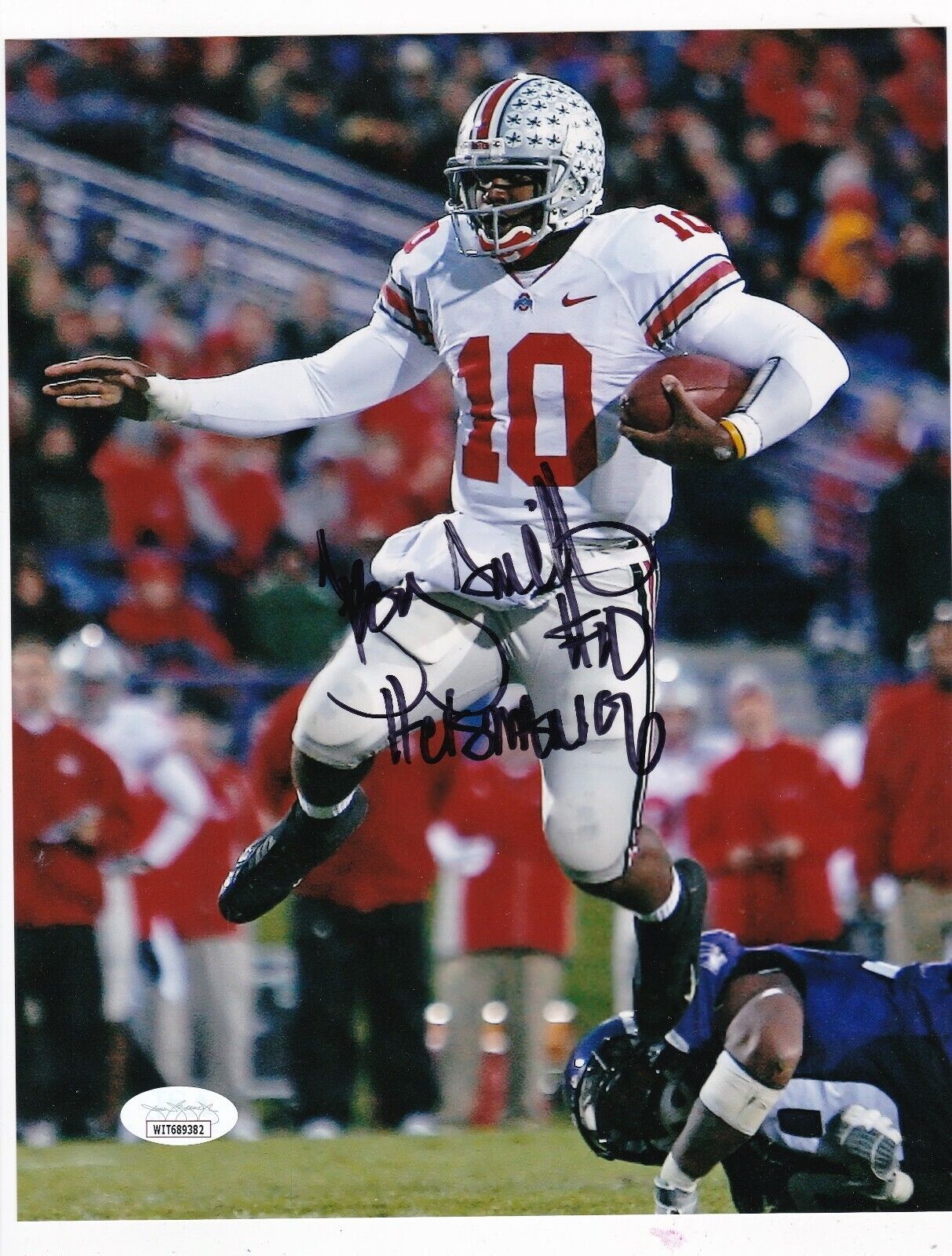 TROY SMITH OHIO STATE BUCKEYES HEISMAN 06 JSA AUTHENTICATED SIGNED 8x10 Photo Poster painting