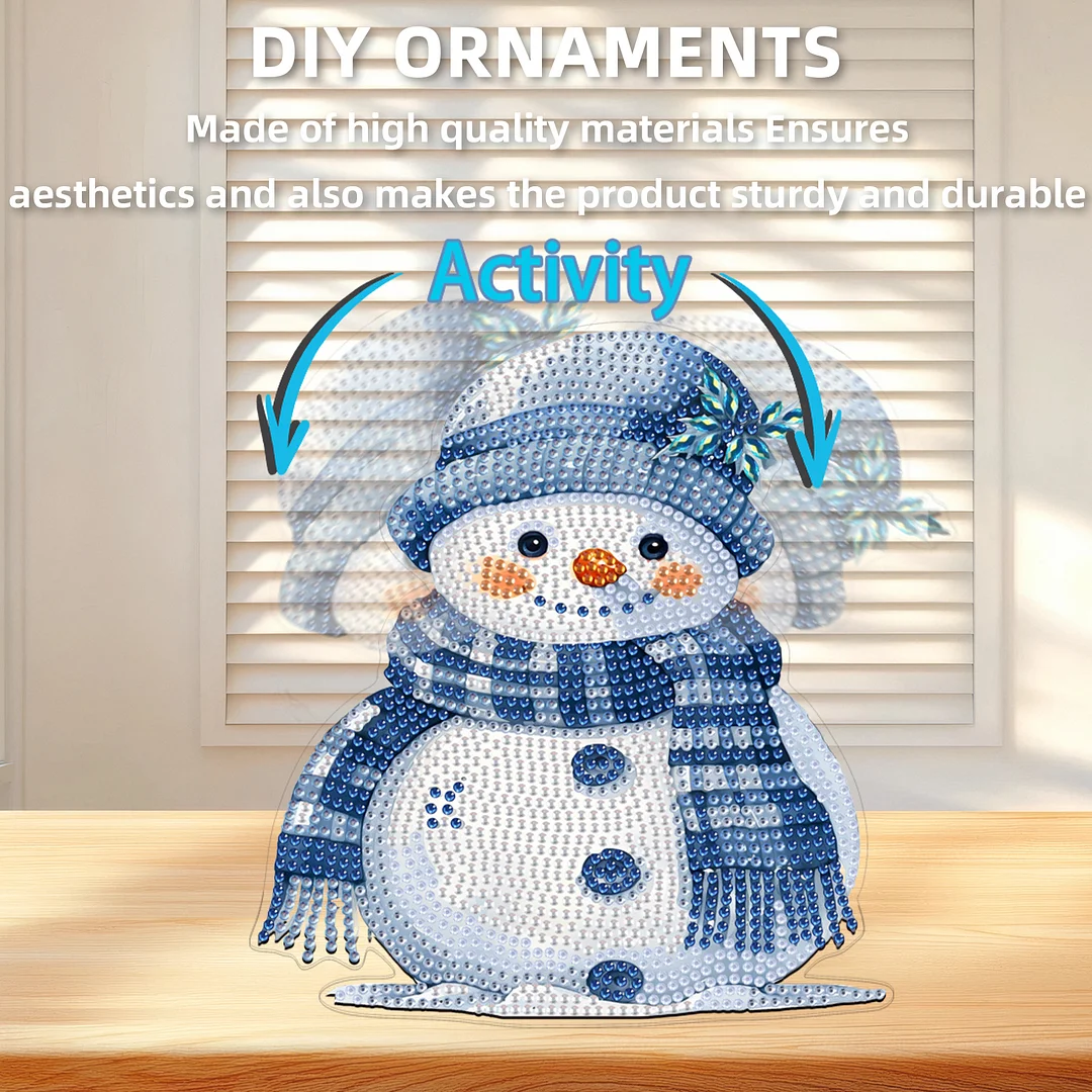 Snowman DIY Acrylic Shaking Head 5D DIY Diamond Art Tabletop Ornament Home Decor