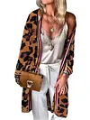 Loose Leopard Print Long Sleeve Fashion Thin Cardigan Outerwear