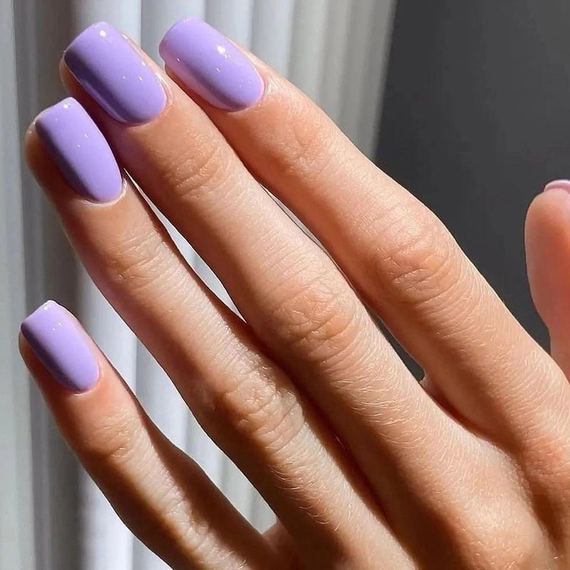 French Style Minimalist Solid Color Plastic Nail Patches 1 Set