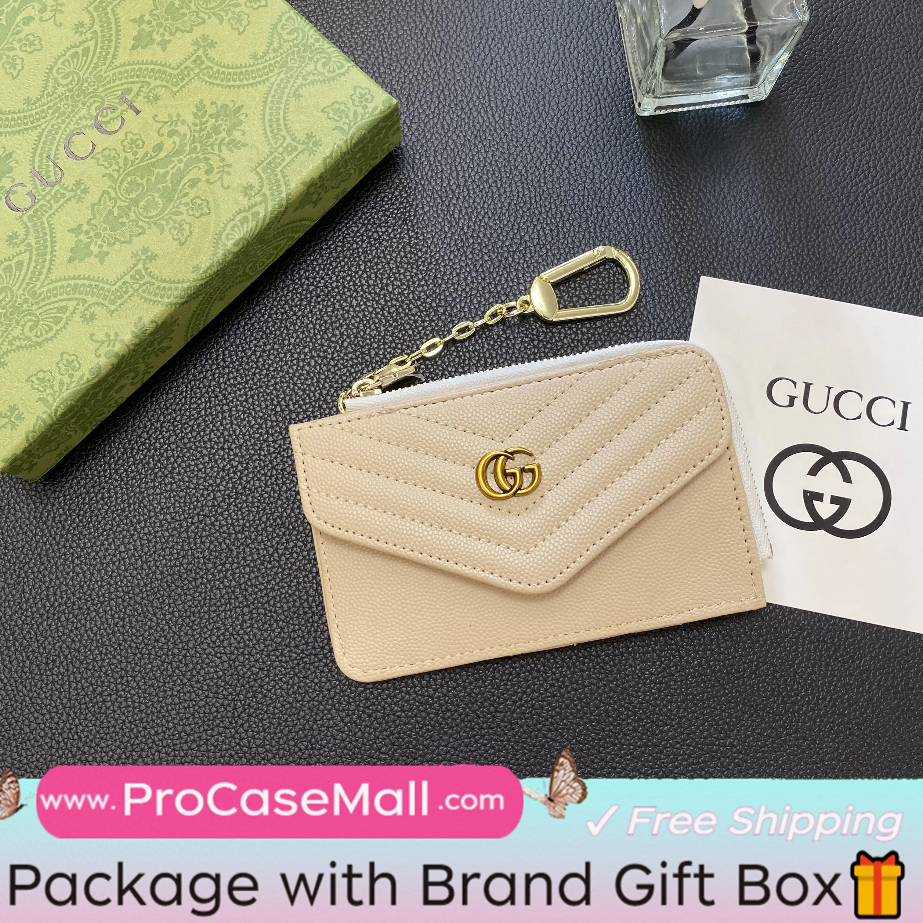 Gucci Elegant Leather GG Multi-Slot Wallet Card Holder