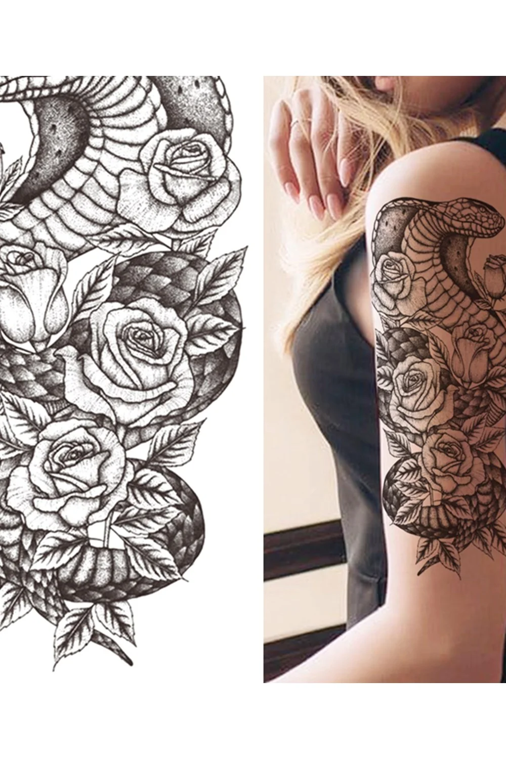  Forest Tattoo Sticker For Men Women Children Tiger Wolf Death Skull Temporary Tattoo Fake Henna Skeleton King Animal Tatoo 921-1