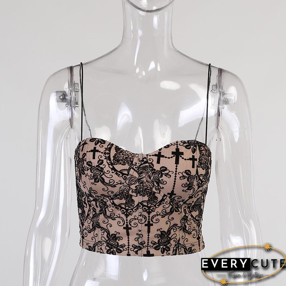 Gothic Aesthetic Bodycon Corset Tops Women Elegant Bra Build Basic Sexy Camisole