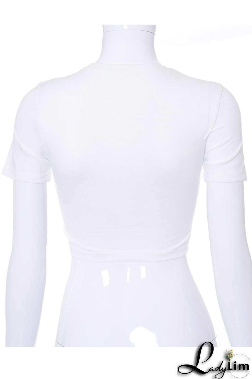 White Fashion Casual Print Patchwork Chains O Neck T-Shirts