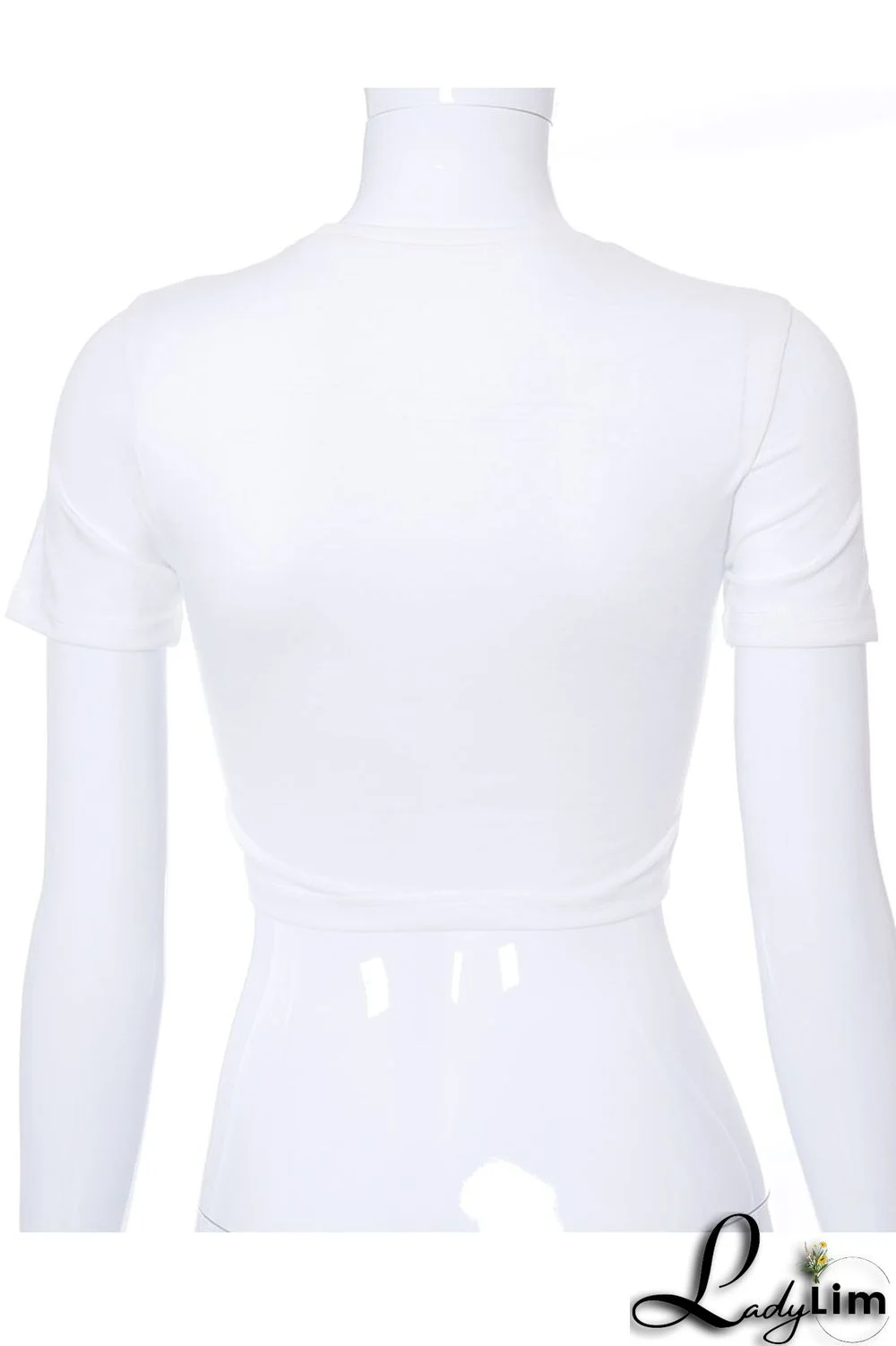 White Fashion Casual Print Patchwork Chains O Neck T-Shirts