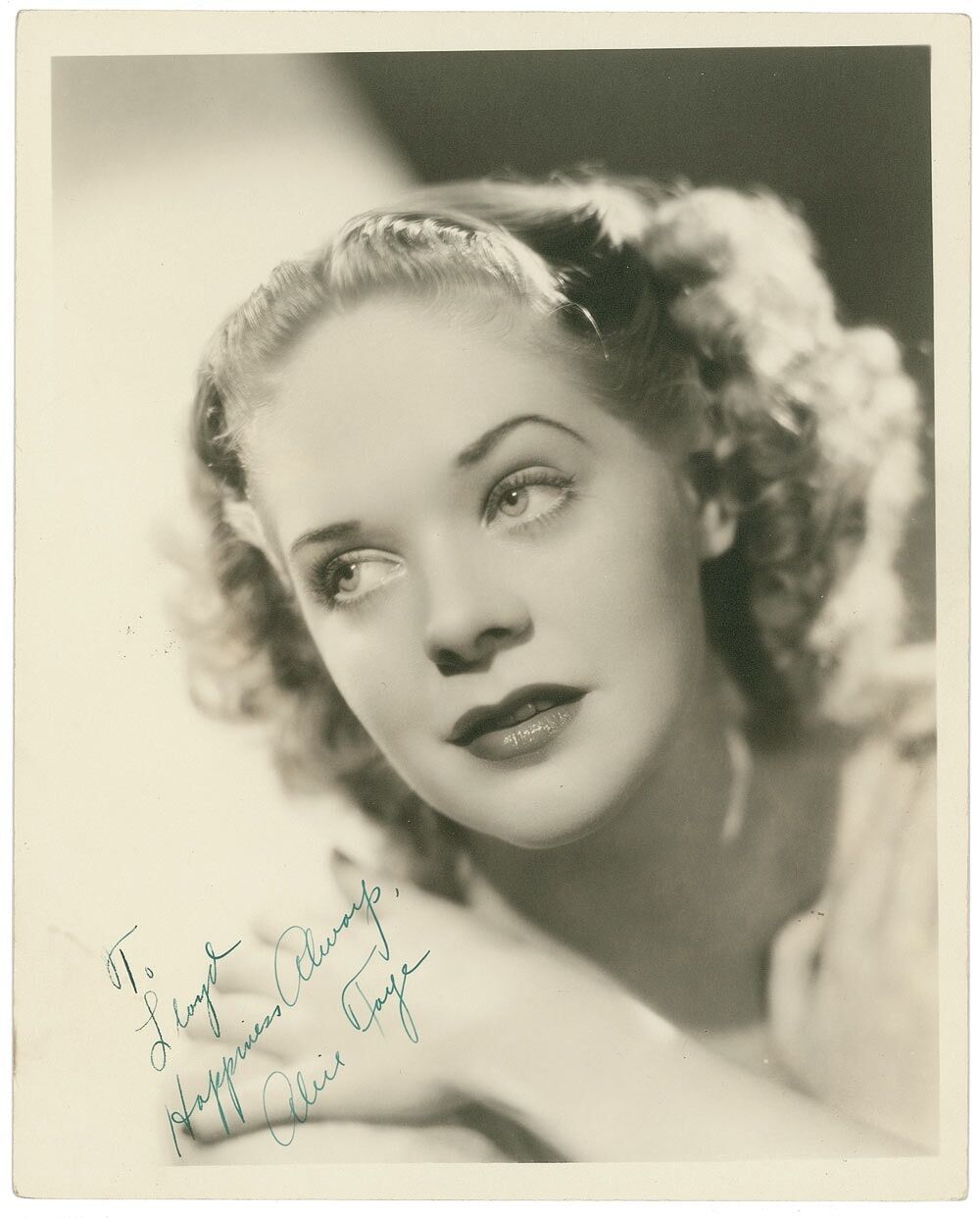 ALICE FAYE Signed Photo Poster paintinggraph - Film Star Actress preprint