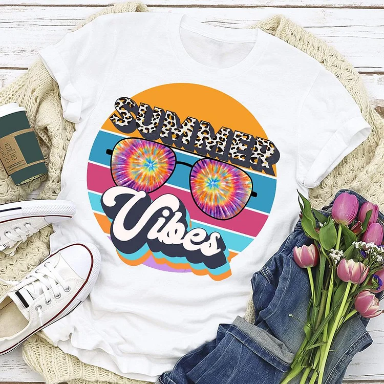 Summer vibes summer life T-shirt Tee - 01667-Annaletters