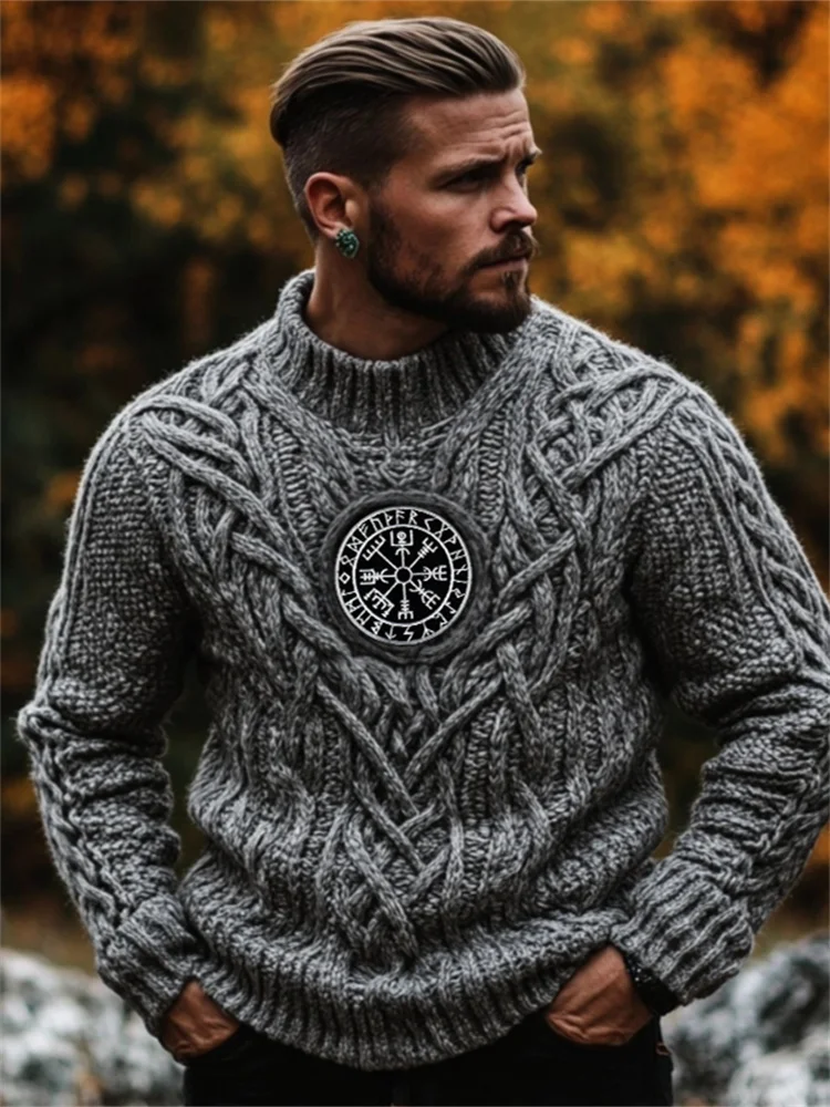 Men's Viking Vegvisir Celtic Chunky Cozy Sweater