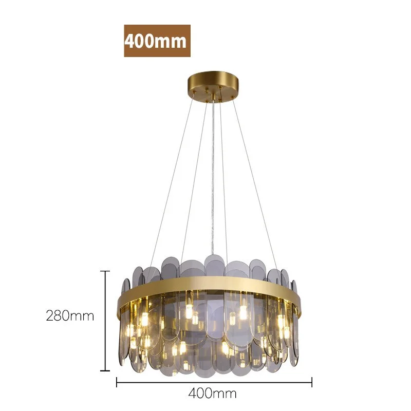 Postmodern Living Room Round Gold G9 Led Pendant Lights Luxury Glass Luminarias Hanging Lamp Adjustable Suspend Lamp Fixtures