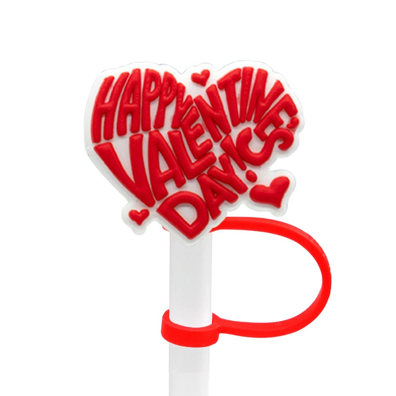 Love Cartoon Silicone Straw Cap 8-10 Straw Dust Cap Dust Cover Personalized Beverage Straw Sleeve Spot