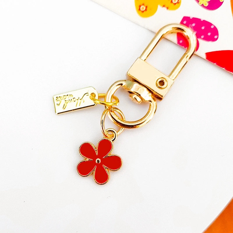 Cute Letter Flower Metal Women’s Keychain