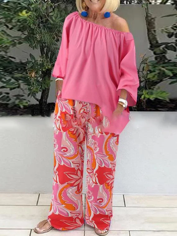 Women's Printed Loose Casual Suit