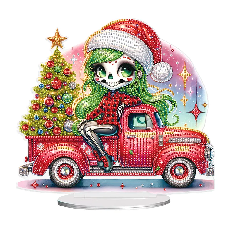 【Ornament】Halloween & Christmas Skeleton Beauty Diamond Painting Ornaments for Adult Beginner Home Decor DIY Crafts Gift(Single Sided Drill) gbfke