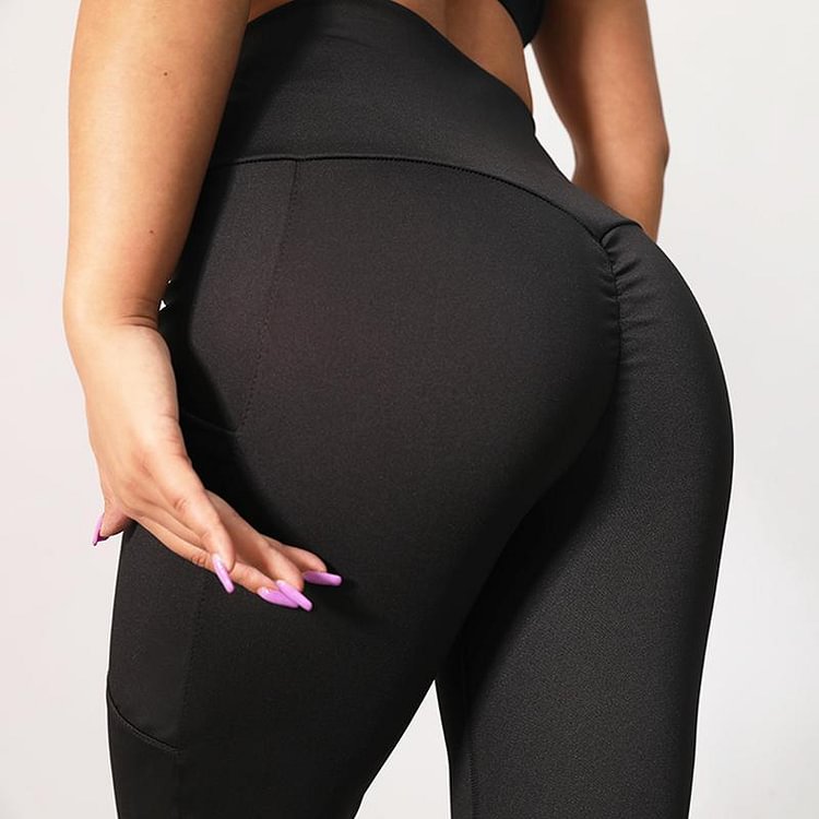 High Waist Fitness Scrunch Push Up Workout Legging with Pockets - Shop Trendy Women's Clothing | LoverChic